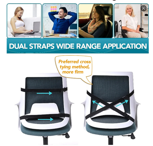 Slow-Rebound Memory Foam Lumbar Support Pillow