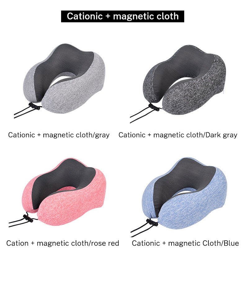 Memory Cotton U-Shaped Travel Neck Pillow with Storage Bag