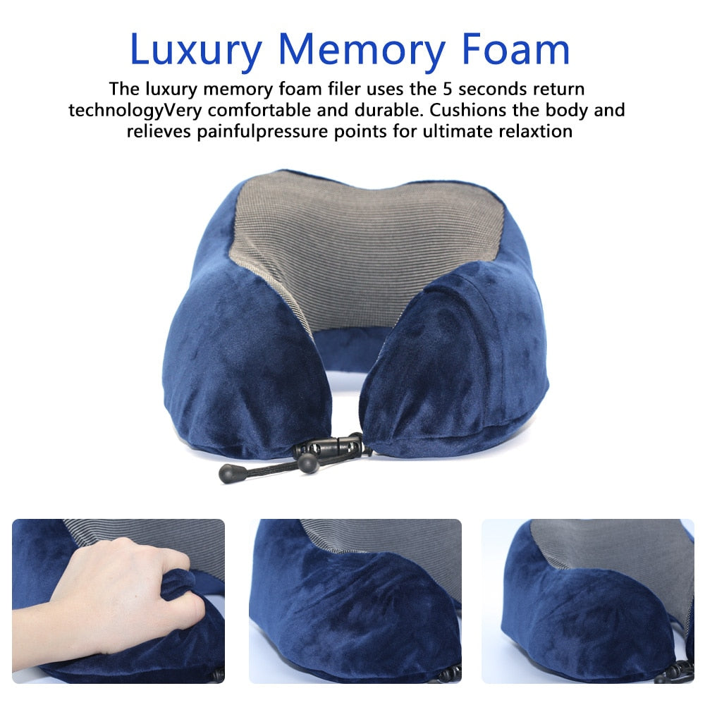 Large Memory Foam U-Shaped Cervical Travel Neck Pillow